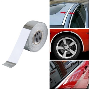 Rola folie crom pentru colantare bandouri sau ornamente auto 150 x 4cm - Img 1