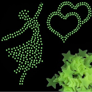 Set 100 stelute decorative Fluorescente care absorb lumina si stralucesc in intuneric - Img 1