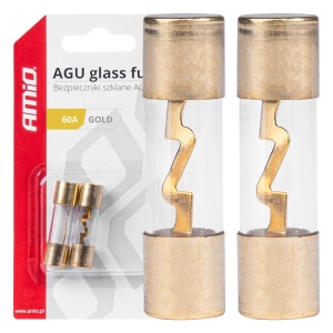 Set 2 sigurante din sticla tip AGU, contacte aurite, 60A - Img 1