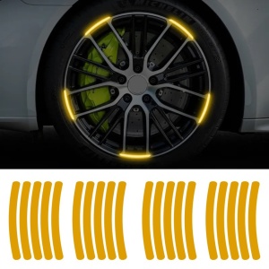 Set 20 bucati Elemente Reflectorizante "Wheel Arch" pentru autoturisme, biciclete, motociclete, atv-uri, scutere, culoare Orange - Img 1