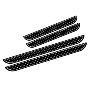Set 4 bucati protectie praguri universale culoare neagra si crom diamond - Img 2