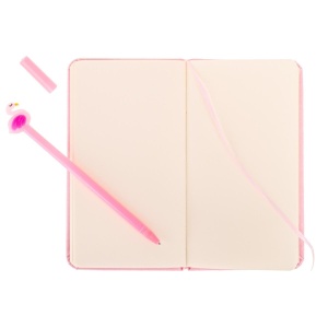 Set Cadou pentru Copii, Caiet cu Flamingo finisat cu piele ecologica + Pix cu Flamingo - Img 4