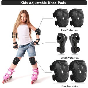 Set pentru copii, 6 x protectii pentru genunchi, coate si incheieturi (bicicleta, role, skateboard, patine) - Img 3