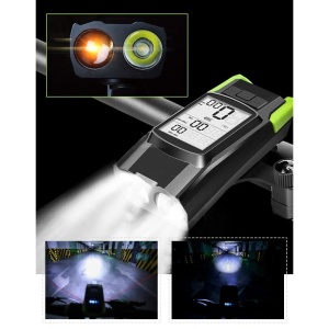 Vitezometru Digital cu lampa Fata + Spate si Claxon, waterproof, pentru bicicleta, model AVX-WT-BK-1718B - Img 6