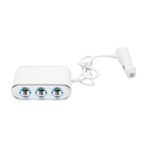 Adaptor bricheta auto tripla 12/24V, iluminata LED, cu intrerupator individual si 1 port USB, 5V, 2.1A - Img 2