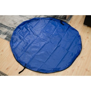 Covoras de joaca & Sac pentru jucarii, 2in1, culoare Albastra, diametru 150cm - Img 4