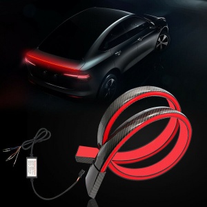 Eleron auto cu lampa stop frana suplimentara pentru autoturisme, 12V, 120cm, Carbon - Img 4