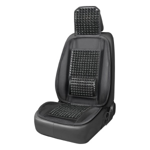 Husa scaun auto cu bile de masaj, suport lombar si tetiera, dimensiuni 125 x 52 cm, culoare Neagra - Img 1