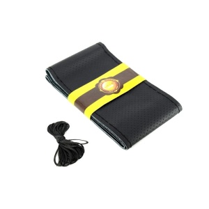 Husa volan din PIELE NEAGRA + ATA NEAGRA pentru CAMIOANE, diametru XXL - 45 cm,(se coase, aspect ORIGINAL) - Img 3