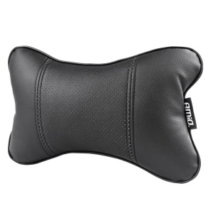 Set 2 perne pentru tetiere auto, marca AMIO, pentru sustinere gat din piele ecologica, culoare NEGRU - Img 2