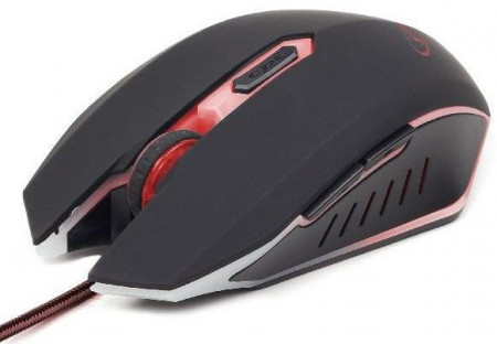 Gejmerski optički miš GEMBIRD MUSG-001-R, sa crvenim osvetlenjem, 400-2400Dpi, black, 130mm