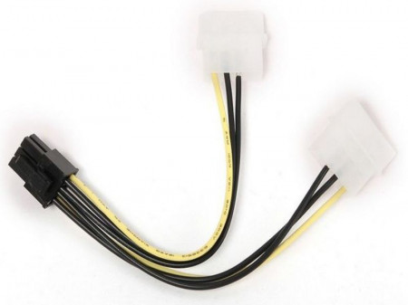 Internal power adapter Molex - 6 Pin for PCI express video cards 15cm, Gembird CC-PSU-6