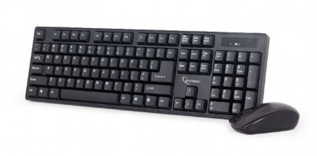 Bežična tastatura plus bežični miš GEMBIRD KBS-W-01 (Crna) USB nano prijemnik, Membranski tasteri, EN (US), Alkalna baterija