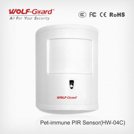 Bežični PIR senzor Wolf Guard HW-04C imun na kućne ljubimce i jako svetlo, POVEĆAN DOMET
