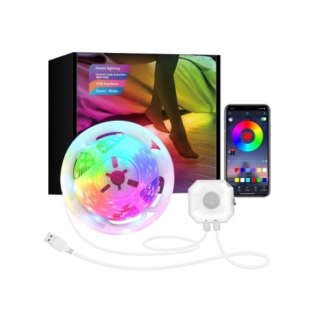 Bluetooth RGB LED traka sa senzorom pokreta, LTK5050/18RGB-PIR, duž. 3m