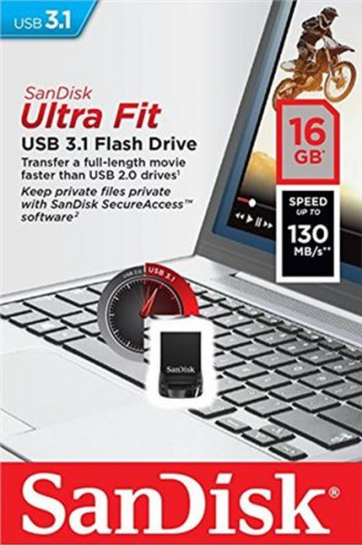 USB flash 3.1 memorija SanDisk Ultra Fit USB 3.1 130 MB/s, 16GB