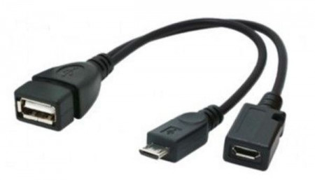 OTG kabl USB 2.0 na micro Gembird A-OTG-AFBM-04 USB OTG AF + Micro BF to Micro BM cable, 0.15 m