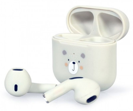 Slušalice Bluetooth 5.0 Gembird TWS-01 Teddy, bežične bubice sa mikrofonom bele