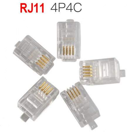 Mikrokonektori RJ11 4P4C 6mils - pakovanje 100 KOM