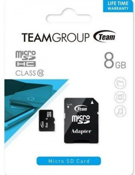 TeamGroup micro SDHC + SD adapter TUSDH8GCL1003, CLASS 10 8Gb