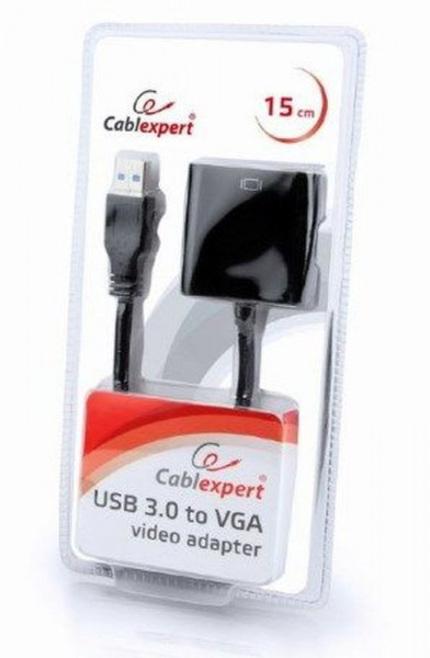 USB 3.0 na VGA video adapter, AB-U3M-VGAF-01 Gembird, black, blister