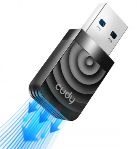 USB bežična mrežna wifi kartica Cudy WU1300S AC1300 WiFi Dual Band USB3.0 MINI adapter, 2.4+5Ghz, 20dBm, 2dBi longe range