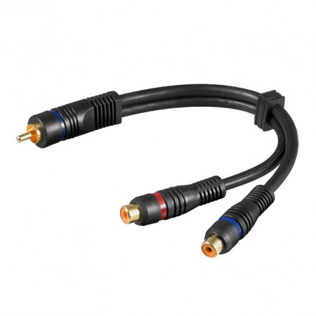 Audio kabl produžni RCA muški na 2 x RCA ženski A6-OFC/Y - dužina 20cm