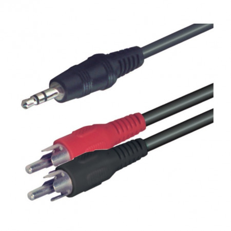 Audio kabl produžni 3,5mm muški RJA na 2 x RCA A49-5 - dužina 5 m