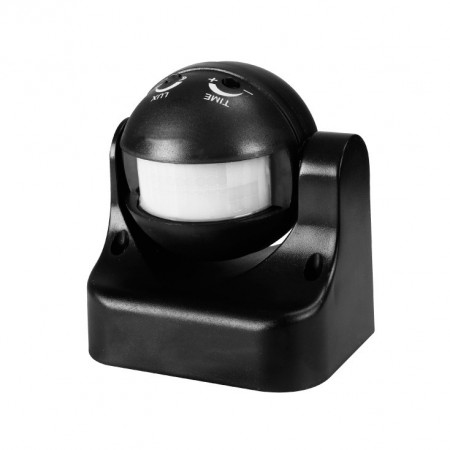 PIR senzor pokreta za sijalice, reflektore, lampe PROSTO PIR-90B/BK , crni