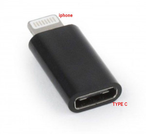 Adapter iPhone Lightening 8 pin muški na TYPE C ženski, Gembird A-USB-CF8PM-01