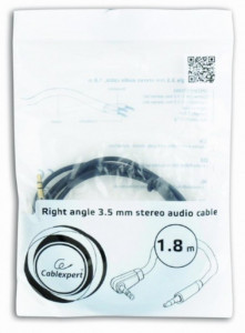 Audio kabl produžni pod uglom 3,5mm muški RJA na 3,5mm muški RJA, dužina 1 m, Gembird CCAP-444L-6 - Img 3