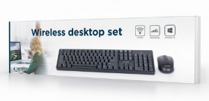 Bežična tastatura plus bežični miš GEMBIRD KBS-W-01 (Crna) USB nano prijemnik, Membranski tasteri, EN (US), Alkalna baterija - Img 2