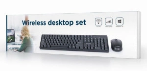 Bežična tastatura plus bežični miš GEMBIRD KBS-W-01 (Crna) USB nano prijemnik, Membranski tasteri, EN (US), Alkalna baterija - Img 2