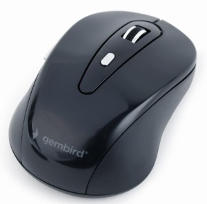 Bežični miš WiFI GEMBIRD MUSW-6B-01 **, 2,4GHz opticki USB 800-1600Dpi black 95mm - Img 2