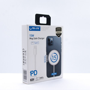 Bežični Punjač 15W, POWERFUL TD-LTE TD-W6 MAGSAFE, Type-C kabl - Img 2