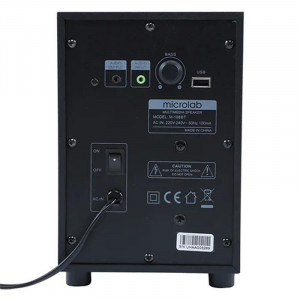 Bluetooth Zvučnici aktivni 2.1 Microlab M-108BT, Aktivni drveni zvucnici 2.1 11W RMS(5W, 2x3W) BLUETOOTH USB, IR daljinski 3.5mm - Img 3