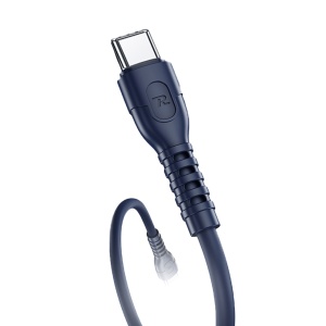 Kabl Type-C na Type-C 65W za punjenje i prenos podataka REMAX RC-C022 Ledy PD, plavi dužina 30cm