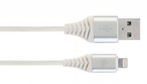 Kabl USB iPhone Gembird CC-USB2B-AMLM-1M-BW2, lightning 8-pin charging and data cable, 1m, silver/white - Img 2