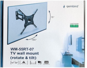 Nosač TV zglobni 17 - 37" Gembird WM-55RT-07 rotate/tilt 14"-55" VESA max. 400x400, 14-55 max.20kg - Img 3