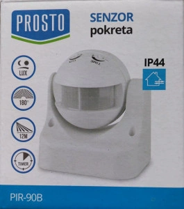 PIR senzor pokreta za sijalice, reflektore, lampe PROSTO PIR-90B/BK , crni - Img 2