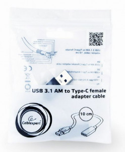 USB 3.1 na Type-C ženski adapter kabl, Gembird A-USB3-AMCF-01, 10 cm, crni - Img 2