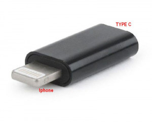 Adapter iPhone Lightening 8 pin muški na TYPE C ženski, Gembird A-USB-CF8PM-01 - Img 2