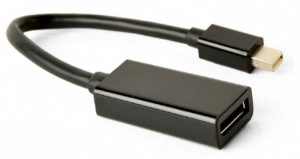 Adapter kabl Mini DisplayPort (muški) na DisplayPort (ženski) 4K video, Gembird A-mDPM-DPF4K-01, black