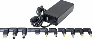 Adapter Punjač za laptop Gembird NPA-AC7D ** 6AC 65W sa Tip-C + QC3.0 mob. brzi punjac 3A, auto voltage - Img 4