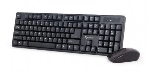 Bežična tastatura plus bežični miš GEMBIRD KBS-W-01 (Crna) USB nano prijemnik, Membranski tasteri, EN (US), Alkalna baterija - Img 1