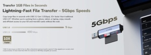 Čitač SD memorijskih kartica USB Type-C Cudy UH200 2-in-1 USB 3.0 Card Reader - Img 4