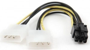 Internal power adapter Molex - 6 Pin for PCI express video cards 15cm, Gembird CC-PSU-6 - Img 2