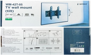 Nosač TV fiksni, tilt 15 - 42" Gembird WM-42T-05 , VESA 200 x 200 max, nosivost do 20 kg - Img 3