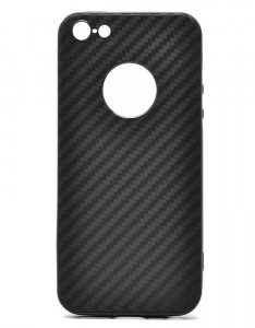 TPU maska CARBON za iPhone 5, iPhone 5S, iPhone SE, crna