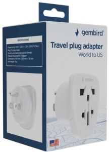 Travel Adapter A-AC-USMINTF Gembird, USA, 10A - Img 6